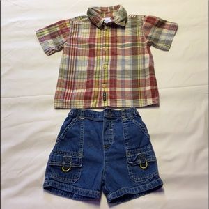 Old Navy Boys T-shirt & Jean short 2T- Little Use